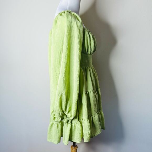 Princess Polly Green Danny Long Sleeve Mini Dress - Picture 7 of 8